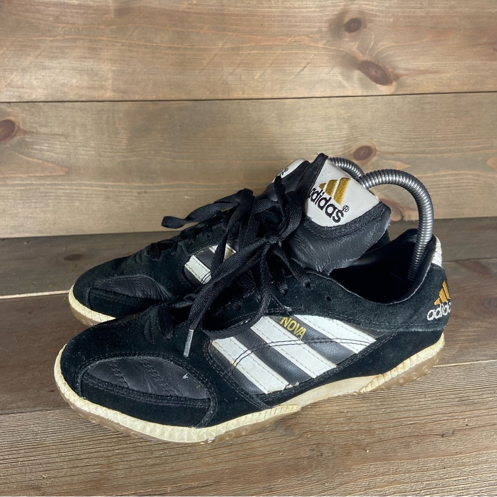 adidas nova womens size 6.5 shoes black vintage indoor soccer sneakers